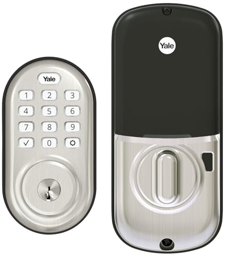 Yale Assure Lock with Z-Wave, Satin Nickel Smart Keypad Deadbolt Lock Works with Ring Alarm, Samsung SmartThings, (Hub Required, Sold Separately), ‎YRD216-ZW2-619