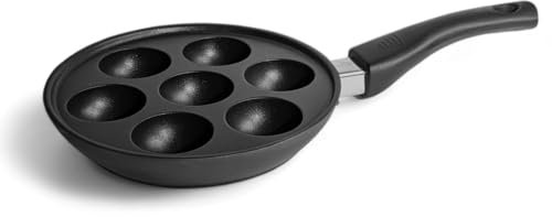 osoltus Augenpfanne Pförtchenpfanne Schneckenpfanne 7 Loch Induktion Aluguss Planboden schwarz
