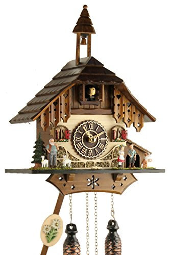 Eble Kuckucksuhr Kuckuckuhr Echtholz NEU batteriebetriebenes Quartzwerk Kuckuckruf Heidihaus 33cm- 24620