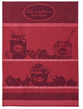 Coucke Jacquard-Baumwoll-Handtuch, Marmelade, rote Früchte, 50,8 x 76,2 cm, Rot