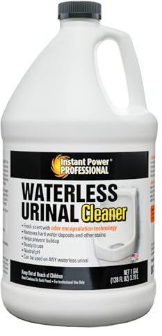 Instant Power Professional Waterless Urinal Cleaner – Removes Hard Water Deposits and Other Stains, Prevents Drain Buildup, Ready to Use, 1 Gal