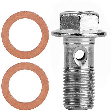Tornillo Hueco para Frenos De Motocicleta M10x1 00 10mm Compatible con Perno para Manguera De Freno Resistente A La Corrosión Y Fácil Instalación Incluye Arandelas