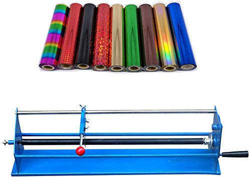 CGOLDENWALL Manual Hot Stamping Rolls Slitter Foil Paper Roll Cutter Cutting Machine for Cutting Bronzing Paper Aluminium Foil Stamping Foil Paper Tube Cutting Length≤ 700mm/27.55inch