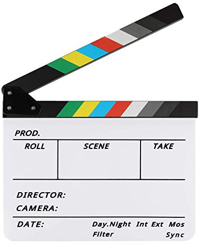 Filmklappe Hochwertige Regieklappe 30X25cm Bunt Directors Film für Filmen Video Requisiten Familiendekoration TV-Serie Studio live Werbung DIY-Video