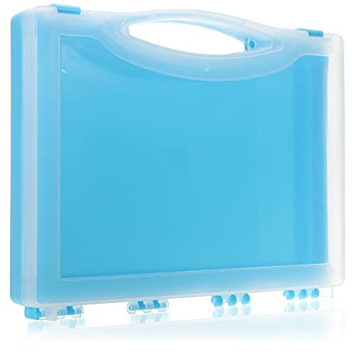 COM-FOUR® Mehrzweckbox mit Griff, verschließbarer Kunststoffkoffer | Werkzeug-Organizer - Kleinteilebox - Köderbox - Bastel- & Dübelbox zur Aufbewahrung