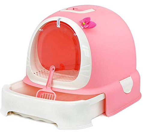 Qazxsw Cat Litter Box Leicht zu reinigen Vollständig geschlossener Cat Litter Pot Pet Tray Toilettentrainer mit Cat Shovel Drawer Splash Design Geeignet für alle Katzen