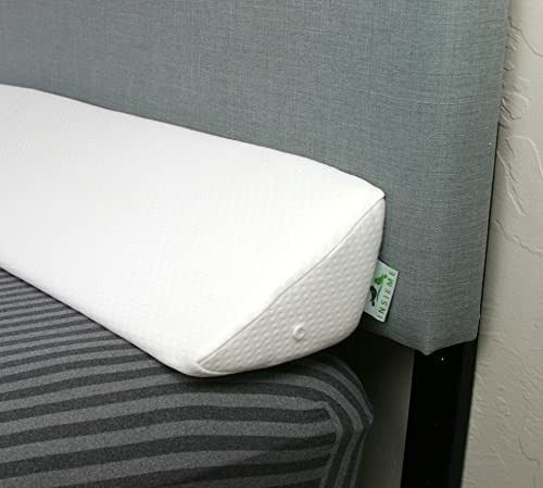 Insieme King Size Kopfteil-Lückenfüller (Weiß) Langes Bettkeilkissen zum Abdecken von Rissen zwischen Bett & Kopfteil oder Wand mit Kissenstütze (193 x 20,3 x 15,2 cm)