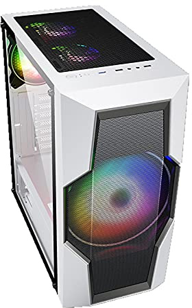 BBNB Computer Cases,Mid-Tower PC Gaming Case ATX/M-ATX/ITX - Front I/O USB 3.0 Port - Acrylic Glass Side Panel - 200mm Big Fanm - Water-Cooling Ready (Color : White)