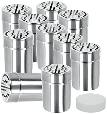 10er SET METALTEX Gewürzdose Inox mit satinierter Oberfläche/Streudose