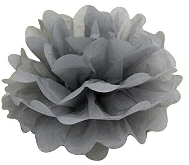 6 Stück Seidenpapier Pompons 25cm Hochzeitsdeko Basteln Pompoms Dekorpapier Blumenpuscheln Papier Pompons Papierblumen für Geburtstag Hochzeit Party Wohnzimmer Raumdeko,Grau