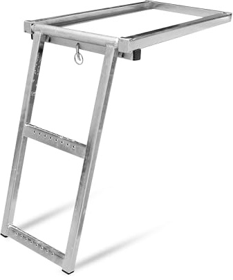 DOJA Barcelona | LKW-Trittleiter klappbar | Pack 1 | Leiter 2 Stufen | 645x350mm | Verzinkte Verarbeitung | Einziehbare Leiter | für LKW, Wohnwagen, Wohnmobil Zubehör, Klappleiter Anhänger