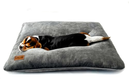 Halkalife Schlafkissen für große Hunde, Hundekissen aus Velours, Leicht zu reinigender, haustierfreundlicher Stoff für Hundebetten (XL, Grau)
