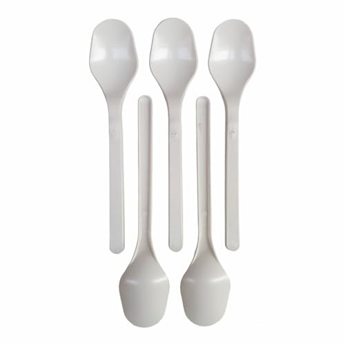Cucchiaini Plastica,500pcs Cucchiai Plastica colore Bianco,Riutilizzabili, Robusti, Sicuri, Atossici, Non Facili da Deformare, Cucchiaini Plastica per Tè,Caffè, Gelati, Budini, Torte, Antipasti