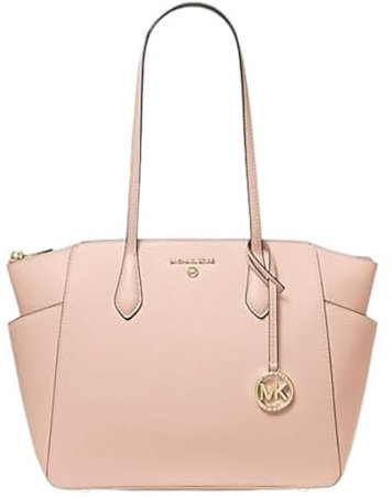 Michael Kors Marilyn Medium Top-Zip Tote Bag, Gold-Tone Hardware/Soft Pink