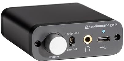 Audioengine D1P Amplificateur de casque portable et convertisseur numérique 32 bits - Commutateur audio pour les joueurs et les amateurs de musique