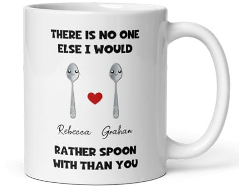 Confidently Quirky - Personalised No One Else I Would Rather Spoon With Than You White Mug, Anniversary Boyfriend Mug, Valentines Girlfriend Gift, Love You Gift For Him
