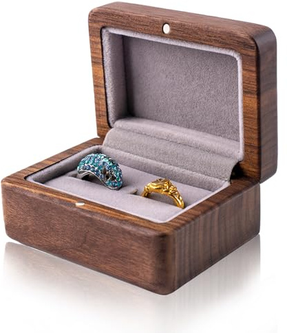 IRIVER BLANK Schwarze Walnussholz-Uhrenbox – Massivholz-Aufbewahrungsbox für Herren-Armbanduhren, Vintage-Geschenk, eleganter und langlebiger Organizer