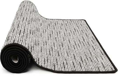 KARAT Teppich Läufer Geneva - Teppichläufer auf Maß - Meterware - Flurteppich - Küchenläufer - Teppich für Küche, Flur & Wohnzimmer (100 x 250 cm, Anthrazit)