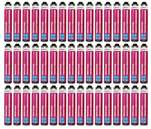 dubaust MSP24 Lot de 48 mousses de construction, 750 ml, pour pistolet à mousse, mousse de remplissage, haute isolation phonique, isolation thermique, isolation thermique B2, 750 ml