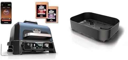Ninja Woodfire Pro Connect XL Elektrischer BBQ Smoker Grill & Korb, Kompatibel mit Elektrogrill, Offizielles Zubehör XSKCRISPBTEUK