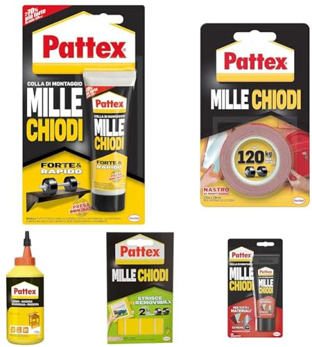 Pattex Millechiodi Forte & Rapido, adesivo di montaggio extra forte che sostituisce viti e fori al muro, adesivo bianco con effetto ventosa, 1x100g blister