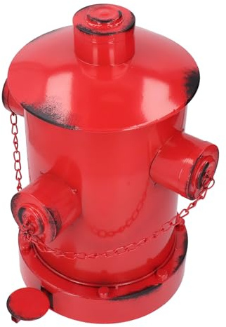 Poubelle de Bouche d'incendie, Poubelle en Métal, Cadre en Fer Décoratif Vintage avec Seau pour la Cuisine de la Maison (rouge)
