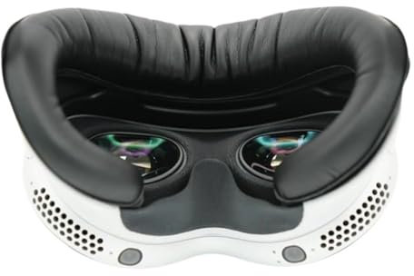 JHIALG Bequeme Ersatz-Eisseidenmaske, Augenmaske, Lederpolster, Schwammkissen, Brille Zugang VR für Apple Pro B7K5 Vision, Schwarz/Grau