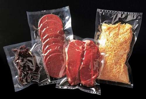 Venuscello 100 x Clear Vacuum Sealer Bags 20 x 20cm, 70mu, Food Saver Storage Pouches for Industrial & Commercial Use only