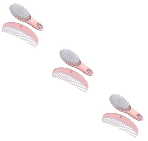VICASKY 3 Sets Boy Girl Massage Comb Soft Hair Brush for Newborn Care Static Smooth Design for Scalp Hygiene Kit Newborn Grooming Care Kit Brush