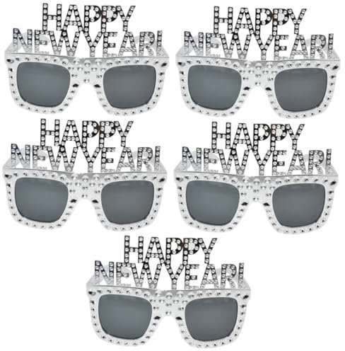 Ciieeo 5 Stücke Frohes Neues Jahr Party Brille 2023 Silvester Foto Prop Stilvolle Neuheit Eye Wear