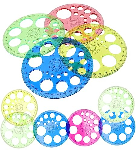 SHOWERORO 10pezzi Goniometro Da Gradi in Plastica Righello Goniometrico Per Disegno e Misurazione Strumento Da Disegno in Scala Per Ufficio e Studenti
