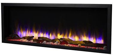 Endeavour Fires New Hawnby 48 Inset Electric Fire with Wi-Fi & Remote Control, Slim Frame, 1kW/2kW Heat, Custom Flame Colours, Crystal & Log Bed, Alexa Compatible, Wall-Mounted Design