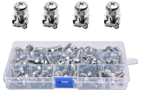 runhuabaihuo 50 Sätze M6-Hardware mit quadratischem Loch, Käfigmuttern und Befestigungsschrauben, Unterlegscheiben for Server-Rack und -Schrank (M6 x 20 mm) (Schraube + Unterlegscheibe + Käfigmutter)