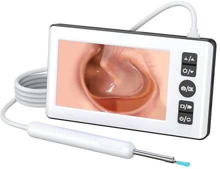 visclyn Earwax Removal Kit - Standalone Ear Cleaner with 4.3 IPS Display, 1080P HD Camera, Intuive Button Operation, 3H Continuous Working, 9 Silicone Tips, No Phone Required