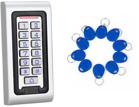 XYBkey Tastatur-Türöffner, Zugangskontrolle, wasserdicht, RFID-Schlüsselanhänger, intelligenter Türöffner, beleuchtete Tastatur, Zugangskontrolle, Tastatur, geeignet für Büro, Villa, Wohnung, Zuhause