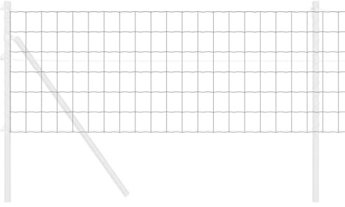vidaXL Eurogärdsel Grå 0,8 x 25 m PVC-belagt järn, Modern trädgård och terass, rektangulär järnseparator, hållbar vägg, säker metallgräns, vattentätt skärmsystem