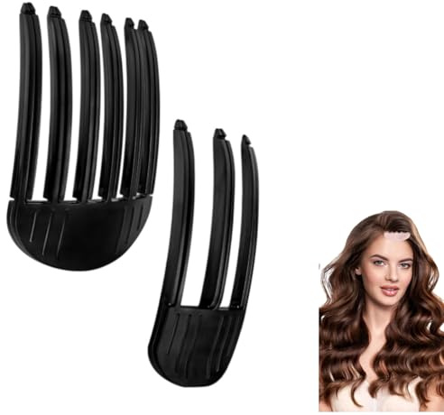 2 clip volume per capelli, clip volume per l'attaccatura dei capelli, pettine per lo styling del vento, clip per capelli morbide, per capelli lunghi e corti (nero)