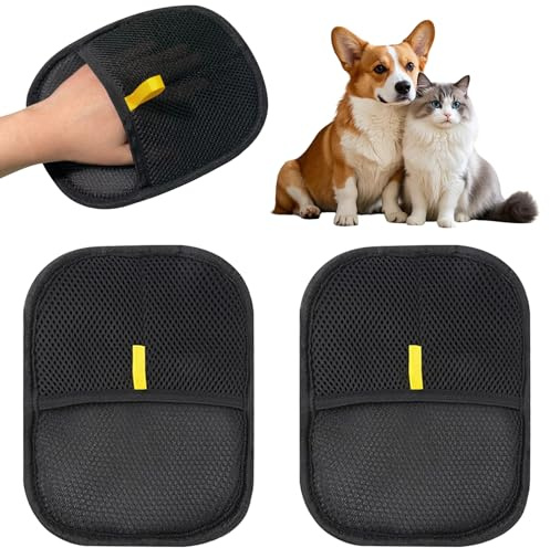 JFMANMSDS 2 guantes quitapelos de mascotas de doble cara para mascotas, guantes de depilación estáticos reutilizables, para lavar, quitar el pelo, cuidado del pelaje