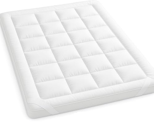 Hotel Quality Box Stitched Microfibre Mattress Topper 10cm – Extra Deep Quilted Bed Topper | Super Soft, Anti-Allergy, Hypoallergenic, Orthopaedic Support, Breathable & UK Made (Double)