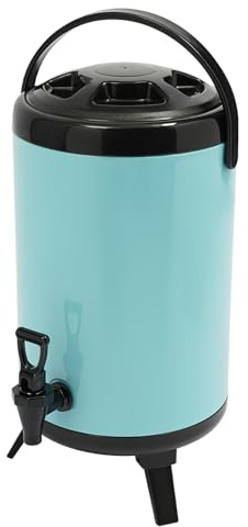 POTYYH Getränkespender, 10L Isolierter Getränkebehälter mit Zapfhahn, Edelstahl Heiß- und Kaltgetränkespender, Wärmespeicherdauer von 4 bis 8 Stunden, für Eistee, Milch, Saft und Kaffee