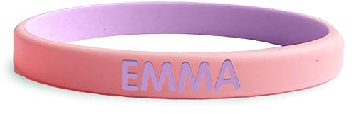 bienpegado Pulsera SOS para niños Bicolor personalizada con un nombre y un número de teléfono de contacto. Perfecto para actividades fuera de casa.