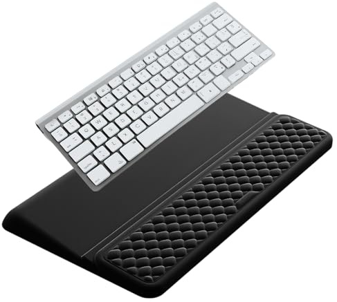 Ergonomische Handballenauflage Tastatur mit 15° Neigung & Memory Schaum, Handgelenkauflage für Office, Gaming und Homeoffice, rutschfeste Wrist Rest zur Schmerzlinderung (Black/Schwarz)