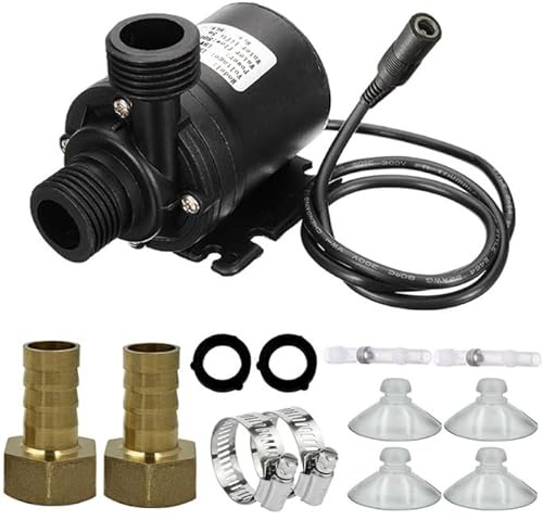 Mini pompa ad immersione DC 12 V, pompa ad acqua brushless, 800 l/h, pompa sommergibile, piccola con 5 m di altezza di mandata, pompa di circolazione per acquari, stagni, pesce, serbatoio di