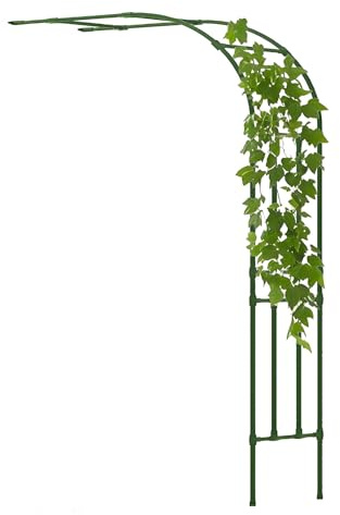 Trädgårdsbåge i metall för klätterväxter, justerbar höjd 120–240 cm, robust för gångvägar och ingångar, grön halvbåge, 300 cm bred, perfekt för utomhusinredning