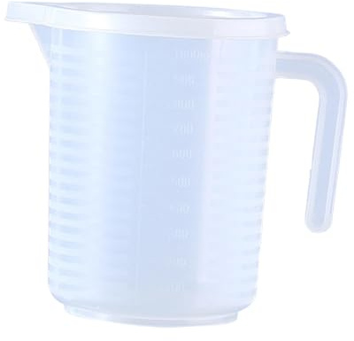 FytStycale Misurino con Coperchio, Resistente Al Calore, Multifunzionale, Utile in Cucina per Acqua, Succhi, Olio, Latte, 1000 Ml
