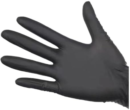Saharuse Gants En Nitrile Caoutchouc Latex Jetables Noirs Vaisselle De Lavage Travaux Ménagers Industrie Automobile Jardinage Soins Des Animaux Outils Cuisine(XL-24x12cm,10 pieces)