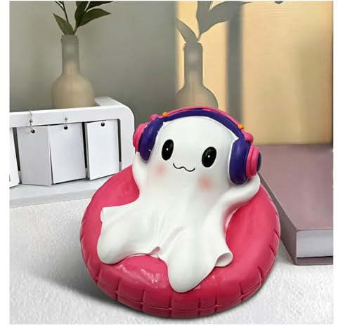 Figura de fantasma de Halloween de verano 2026, lindas estatuas de fiesta de fantasmas de Halloween, adornos de resina de fantasmas de piscina kawaii, estatuas de resina de playa tropical con flotador
