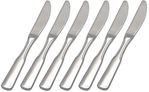 GRÄWE Dessertmesser aus Edelstahl, 6er Messer Set, Menümesser mit Wellenschliff, poliert, spülmaschinengeeignet - Serie Spaten