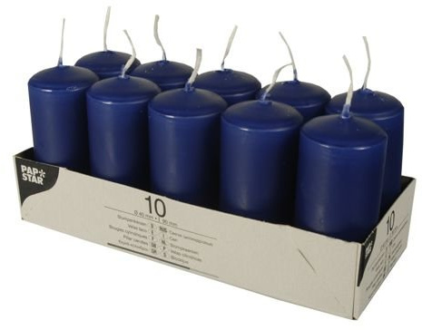 Papstar 17916 Rund Blau 10Stück – Kerze (90 mm, 4 cm, 10 Stück (S))
