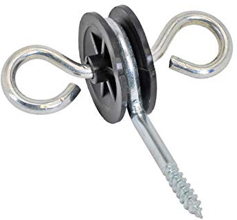 VOSS.farming 10 x Torgriffisolator rund und drehbar mit Öse verzinkte Torgriffisolatoren für Weidezaun Torgriffe Tor